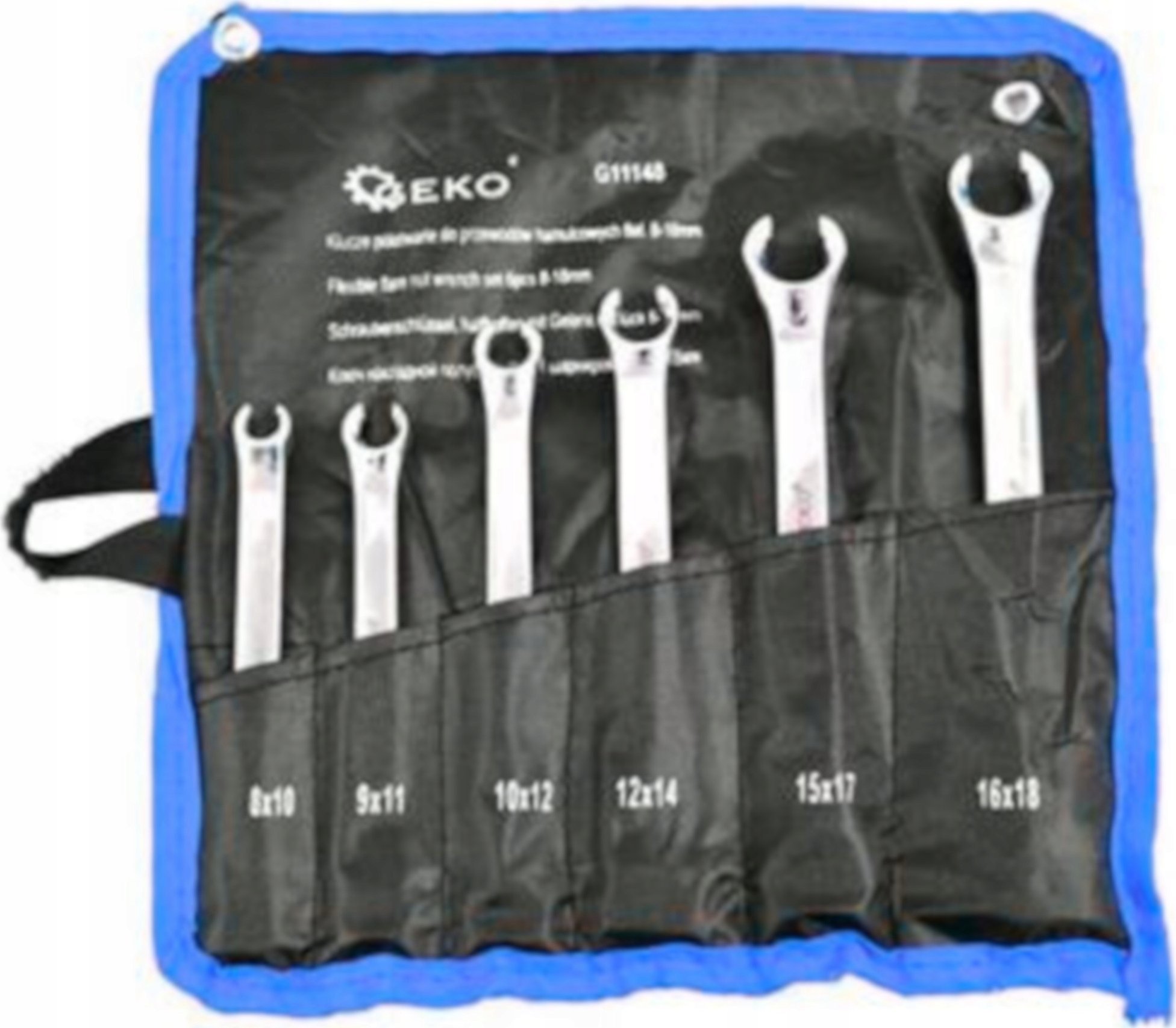 Geko Klucze półotwarte do przewodów hamulcowych 6el. 8-18mm(20)