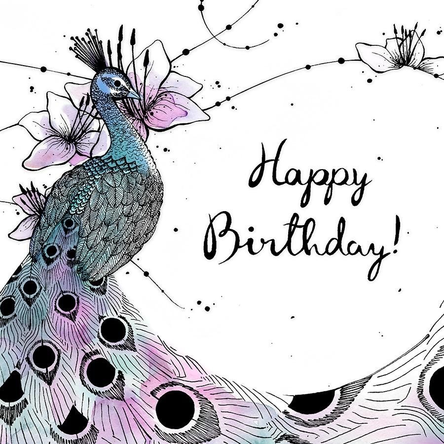 Clear Creation Karnet urodzinowy Swarovski kwadrat paw (CL2502)