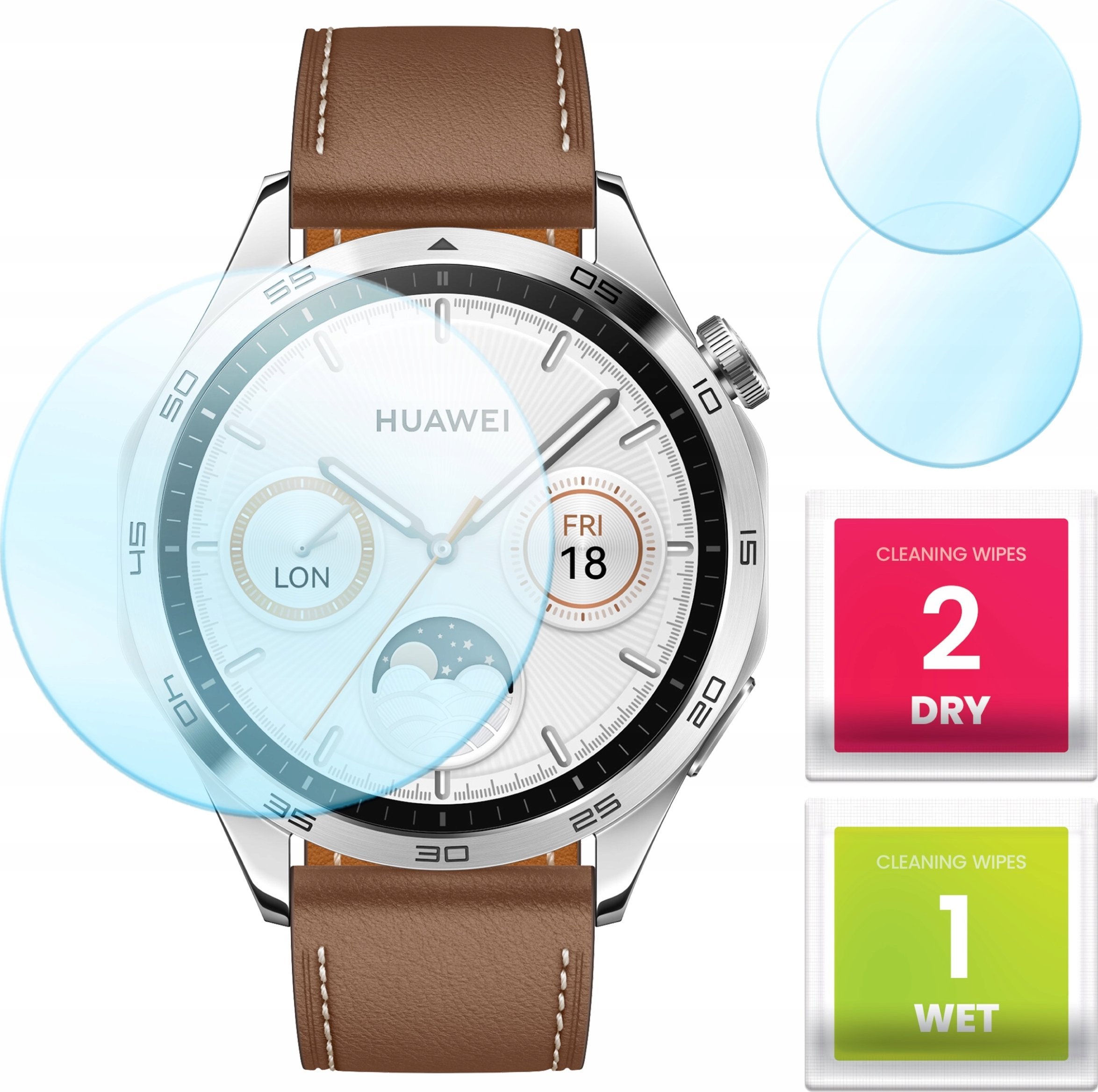 Hello Case 2-PAK Szkło Hybrydowe do Huawei Watch GT 4 (46 mm) (Szkiełko, Ochronne)