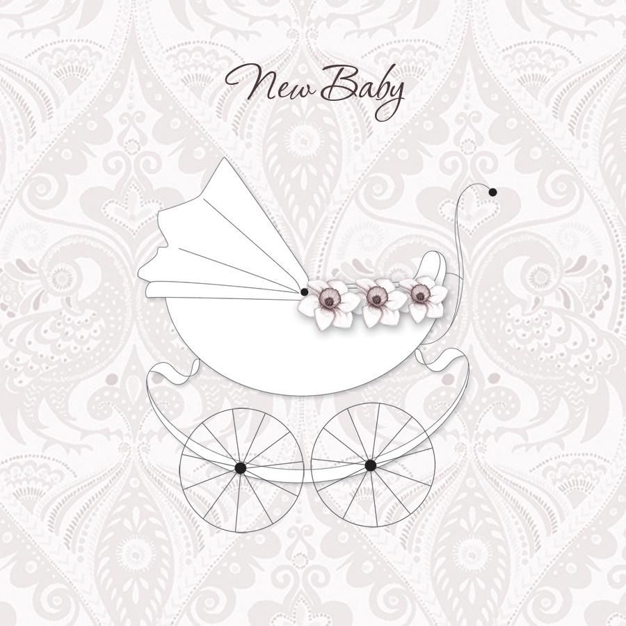 Clear Creation Karnet Swarovski kwadrat CL0108 Narodziny wózek