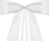 Party Deco Kokarda z muszką, biała, 14 cm, 4 szt. uniwersalny