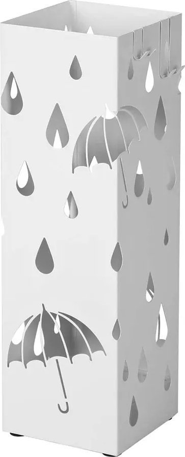 Elior Biały nowoczesny ażurowy stojak na parasole - Niras