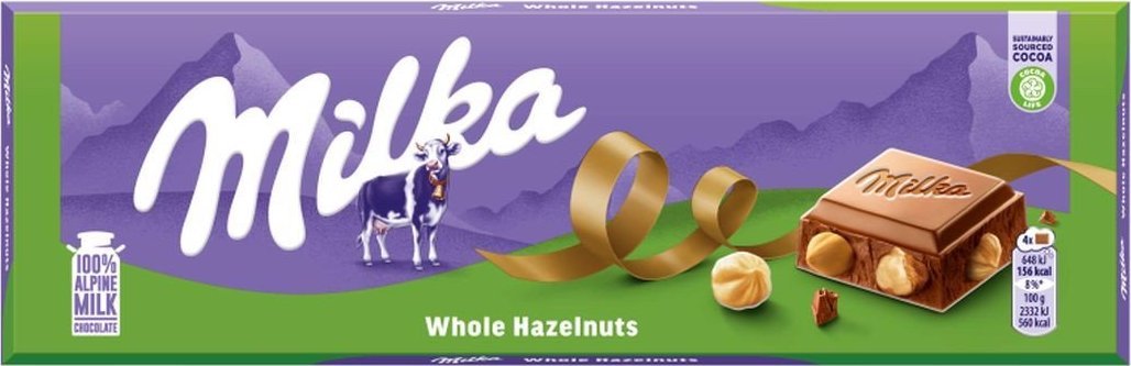 Milka Czekolada mleczna z całymi orzechami laskowymi 250 g
