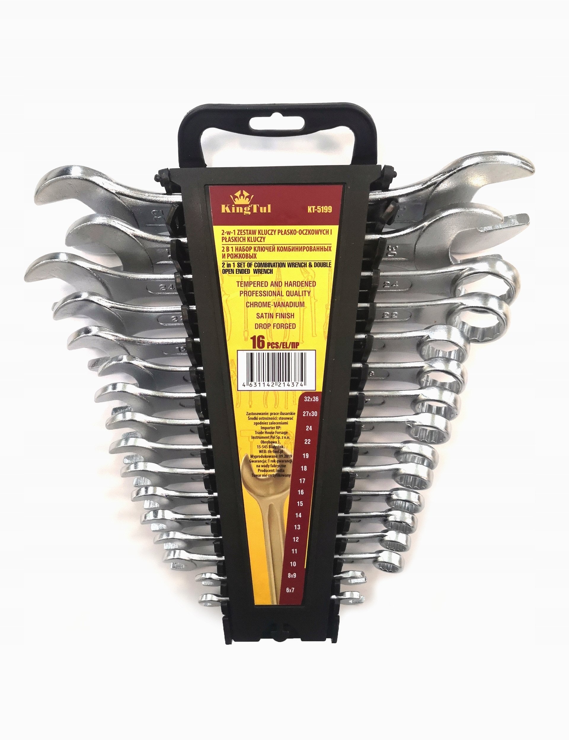 ZESTAW KLUCZY PŁASKO-OCZKOWYCH- PŁASKIC H 16El