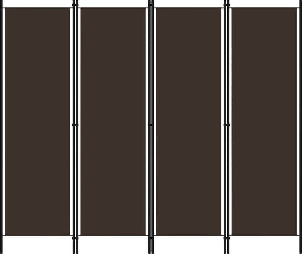 vidaXL Parawan 4-panelowy, brązowy, 200 x 180 cm