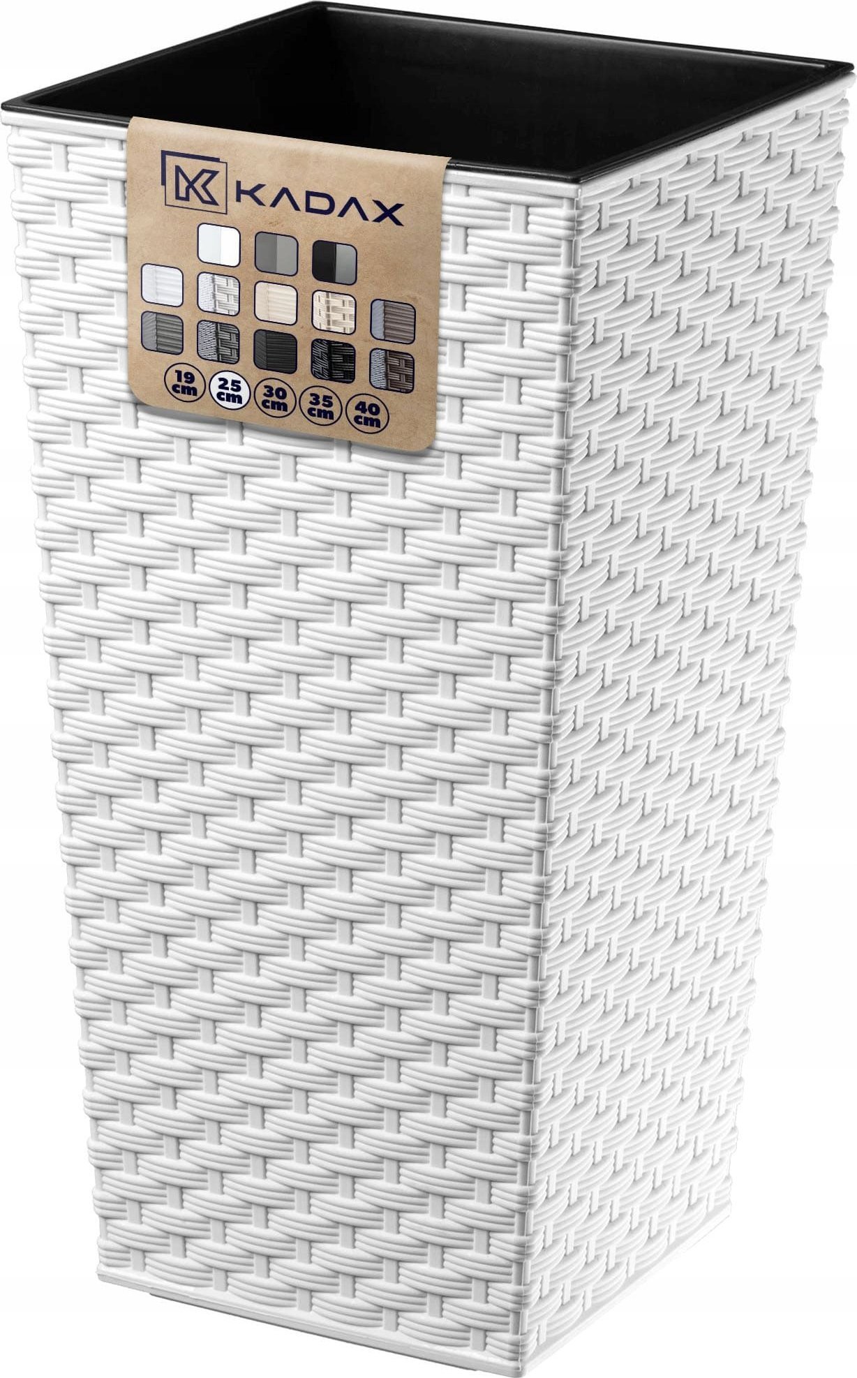 Kadax KADAX Doniczka Donica 24x47cm Wkład Biała Rattan