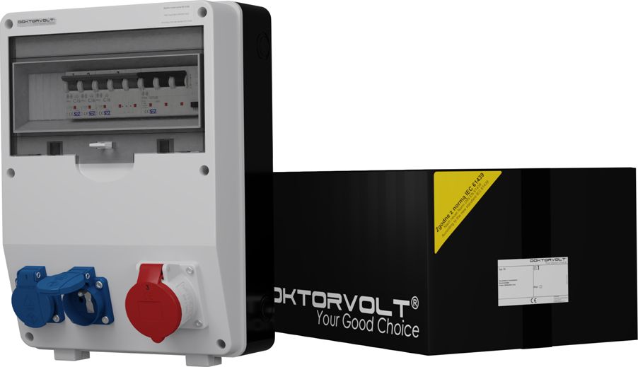 Doktorvolt Rozdzielnica budowlana TD-S/FI 16A 2x230V gniazda Mennekes Doktorvolt 6947