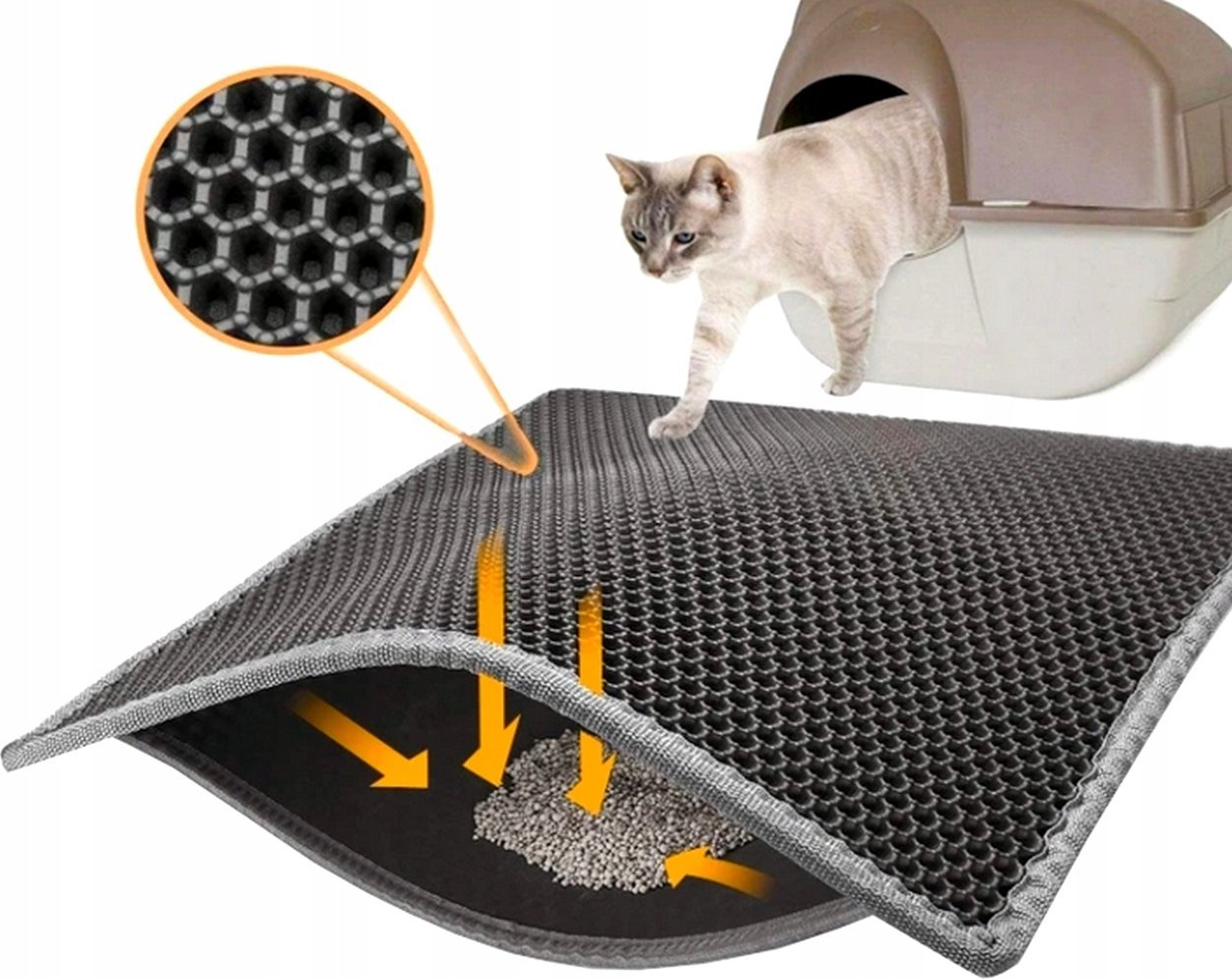 MATA POD KUWETĘ DLA KOTA WYCIERACZKA DUŻA XL 45x65