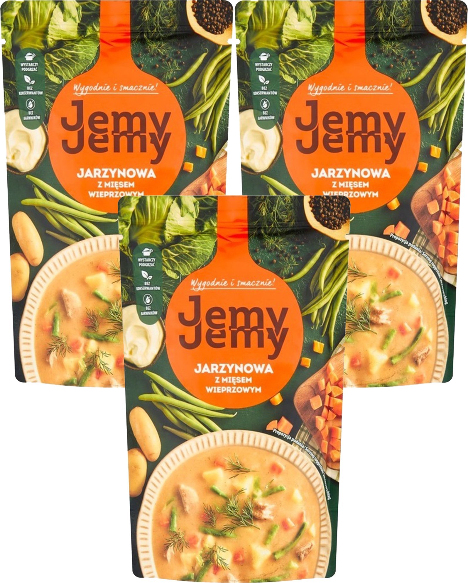 JemyJemy JemyJemy Jarzynowa z mięsem wieprzowym 450 g x 3 sztuki