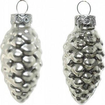 Kaemingk Bombki choinkowe srebrne szyszki zestaw 12 szt.
