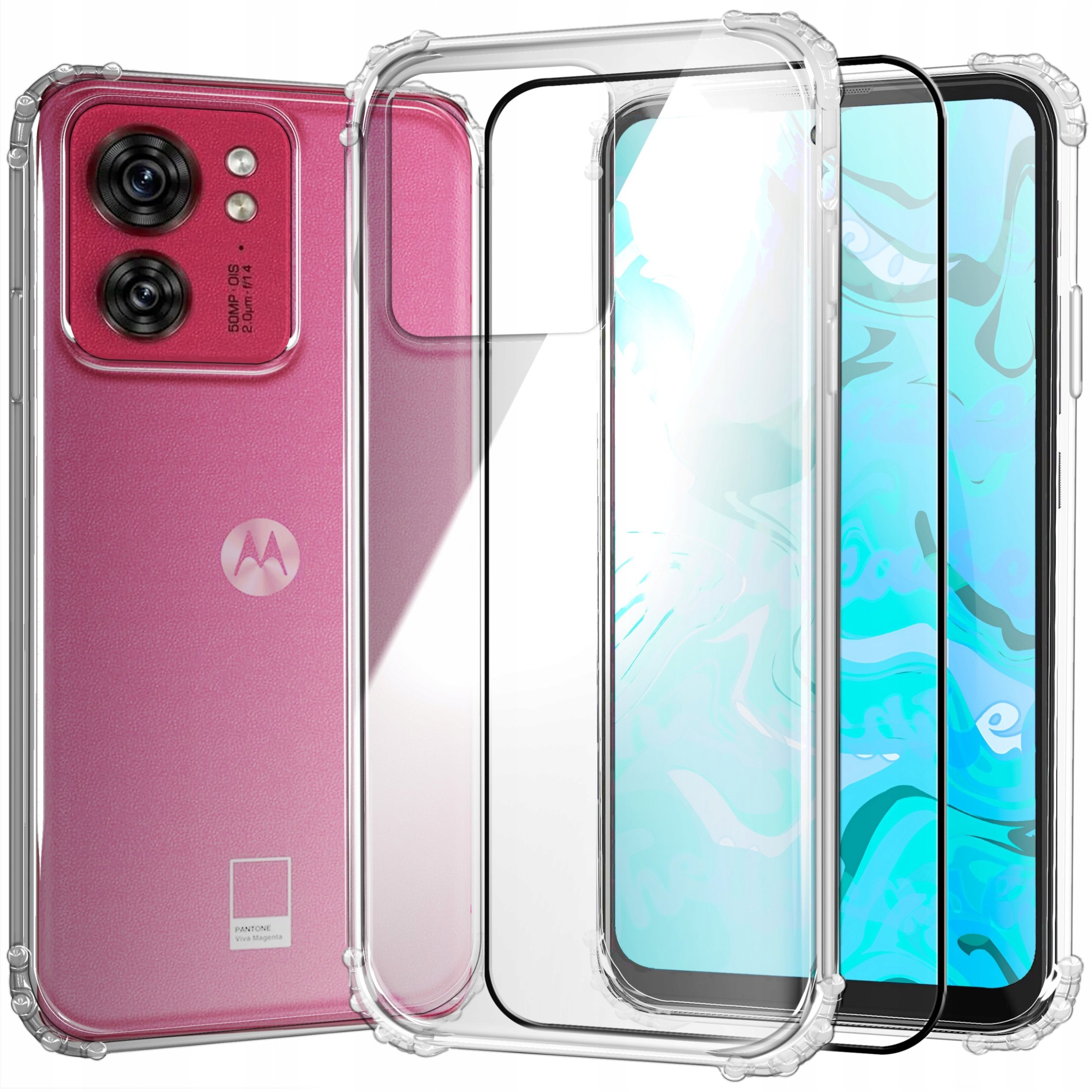 ETUI PANCERNE DO MOTOROLA EDGE 40 | CASE SILIKON SLIM ANTI SHOCK SZKŁO 9H