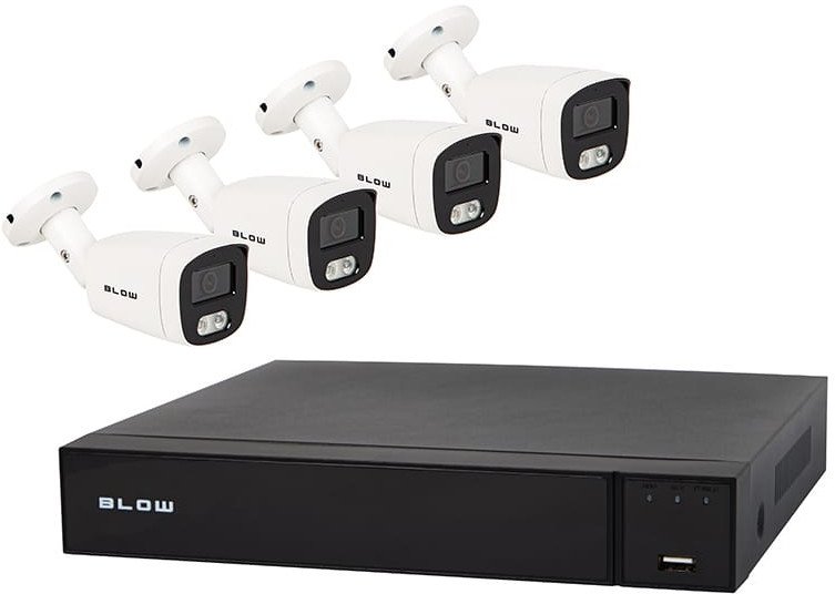 Zestaw monitoringu PoE BLOW 4x8MP 2TB BL-KI8B4/PoE/2TB 4x kamery tubowe 8MP dysk HDD2TB