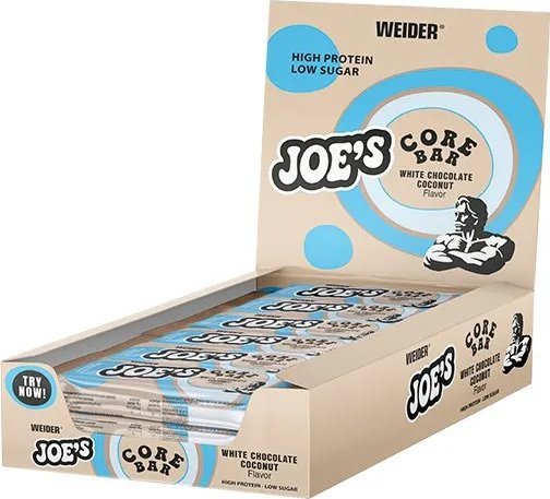 Weider Weider - Joe's Core Bar, Baton Proteinowy, White Chocolate Coconut, 12 Batonów x 45g