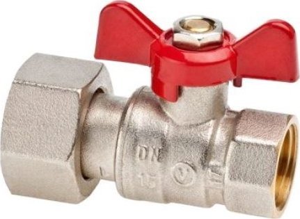 Valvex Zawór odcinający kulowy z obrotową nakrętką z motylkiem aluminiowym SPIN 1/2'' do wodomierzy z możliwością plombowania