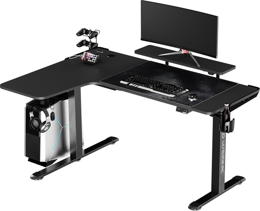 Biurko Ultradesk Winger Czarne 155 cm x 111 cm