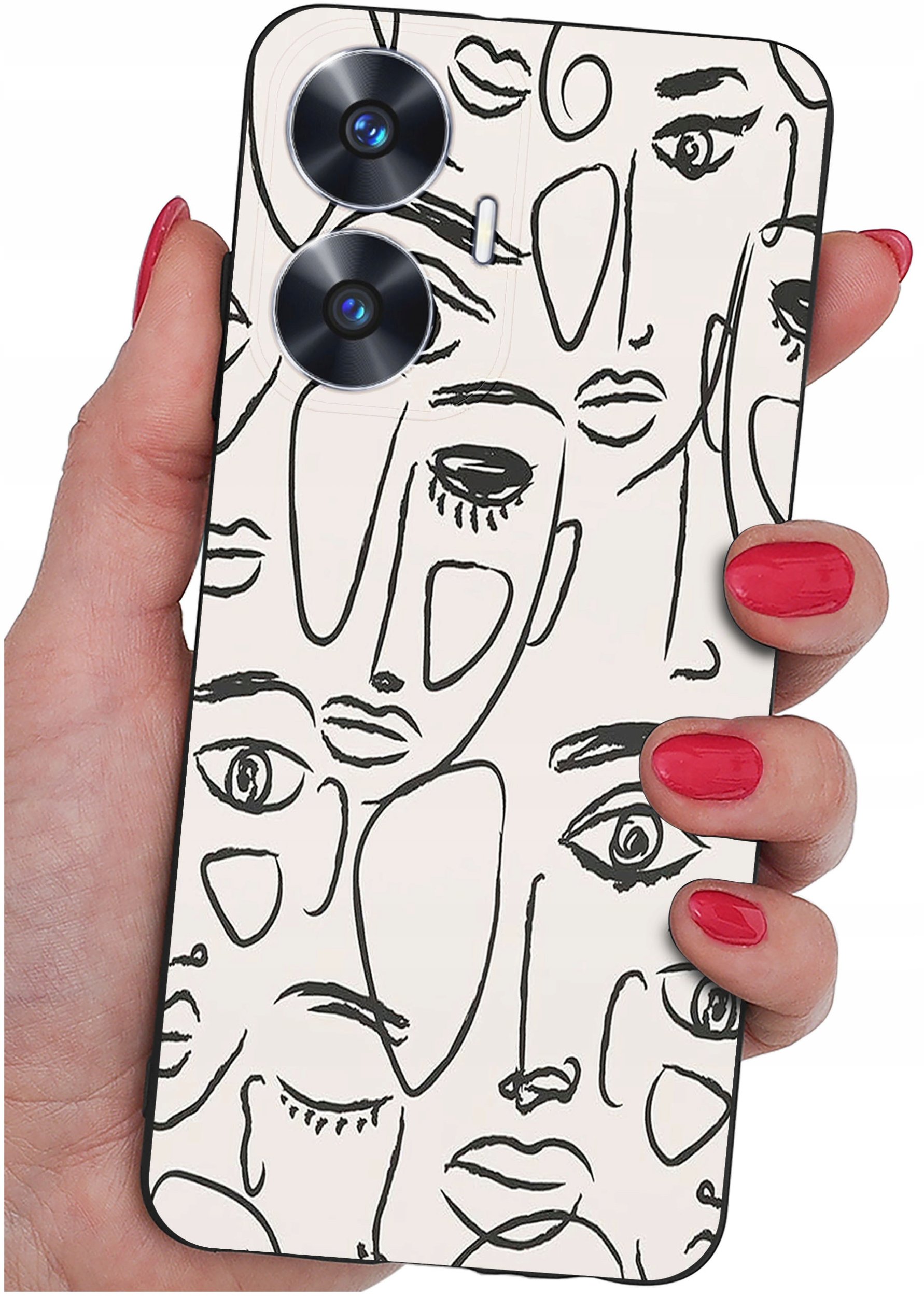 krainaGSM ETUI do Realme C55 wzory | SILIKONOWE MATT CASE + SZKŁO 9H