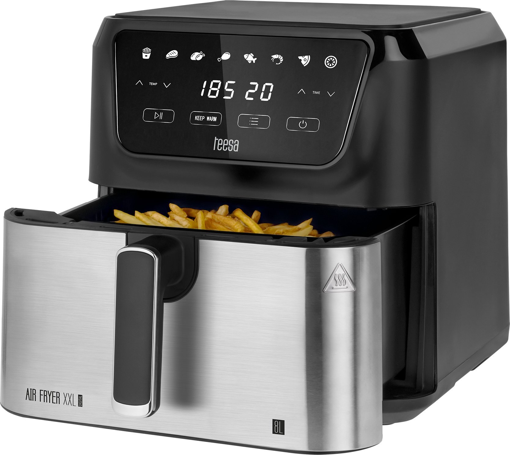 Frytkownica beztłuszczowa TEESA DIGITAL AIR FRYER XXL , 8L , 1700W, duża miska , programy , podtrzymywanie ciepła