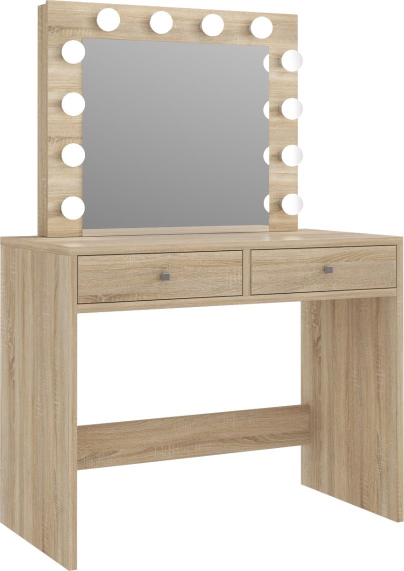 Meblowa 1 Toaletka PATRICIA 4 dąb sonoma z oświetleniem LED MEBLOWA 1