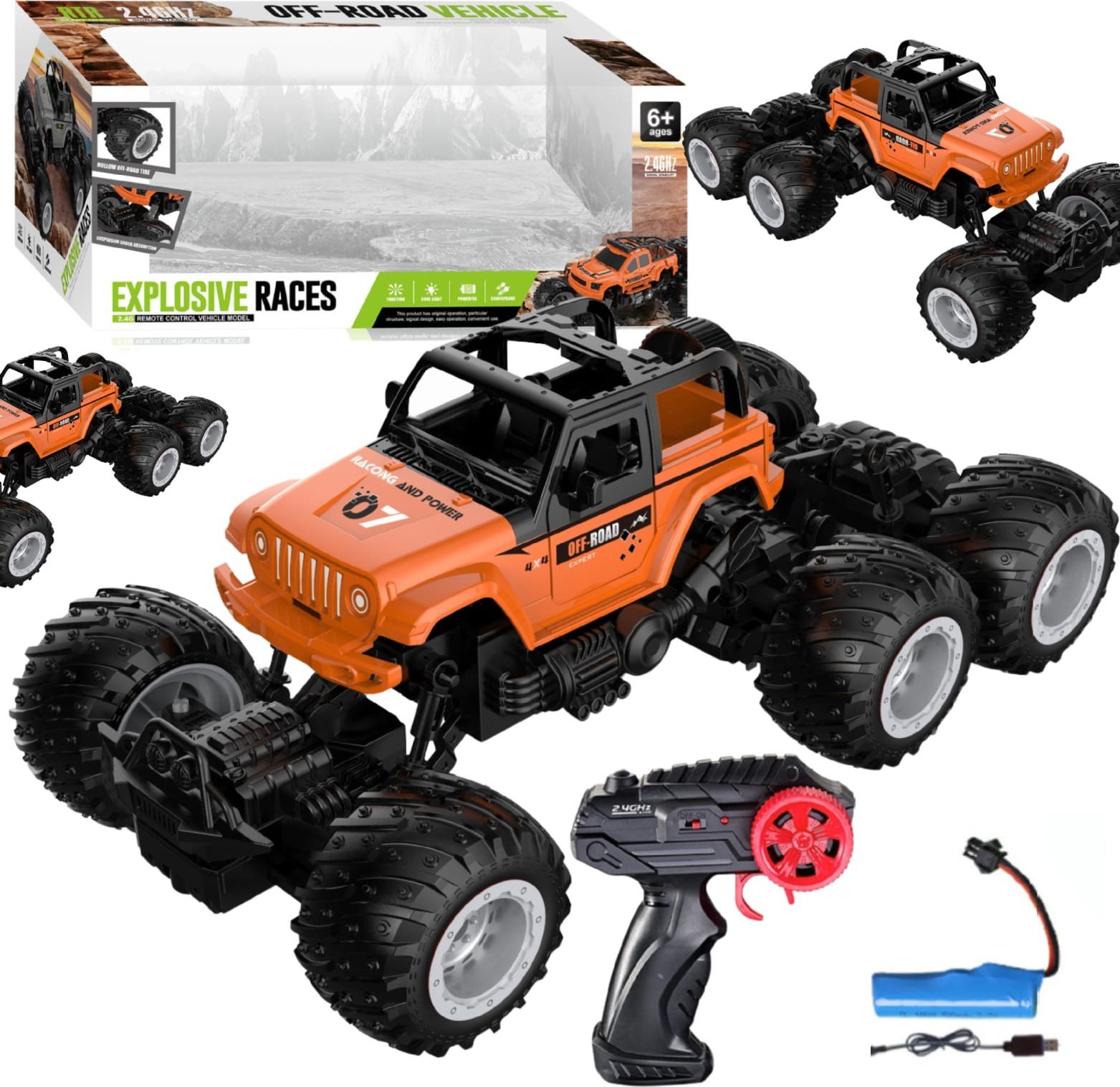 ProNice Samochód Auto Terenowe Duży Pojazd 6 Kółek Zdalnie Sterowane Pilot USB