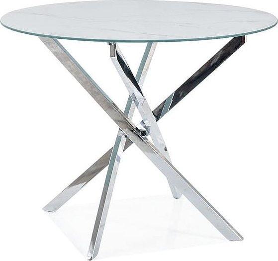 Signal Stół do jadalni AGIS biały/chrom 90x90 okrągły