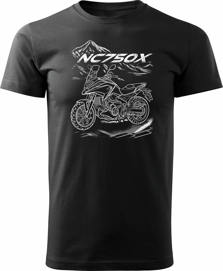 Topslang Koszulka z motocyklem na motor Honda NC 750 X NC750X męska czarna REGULAR S