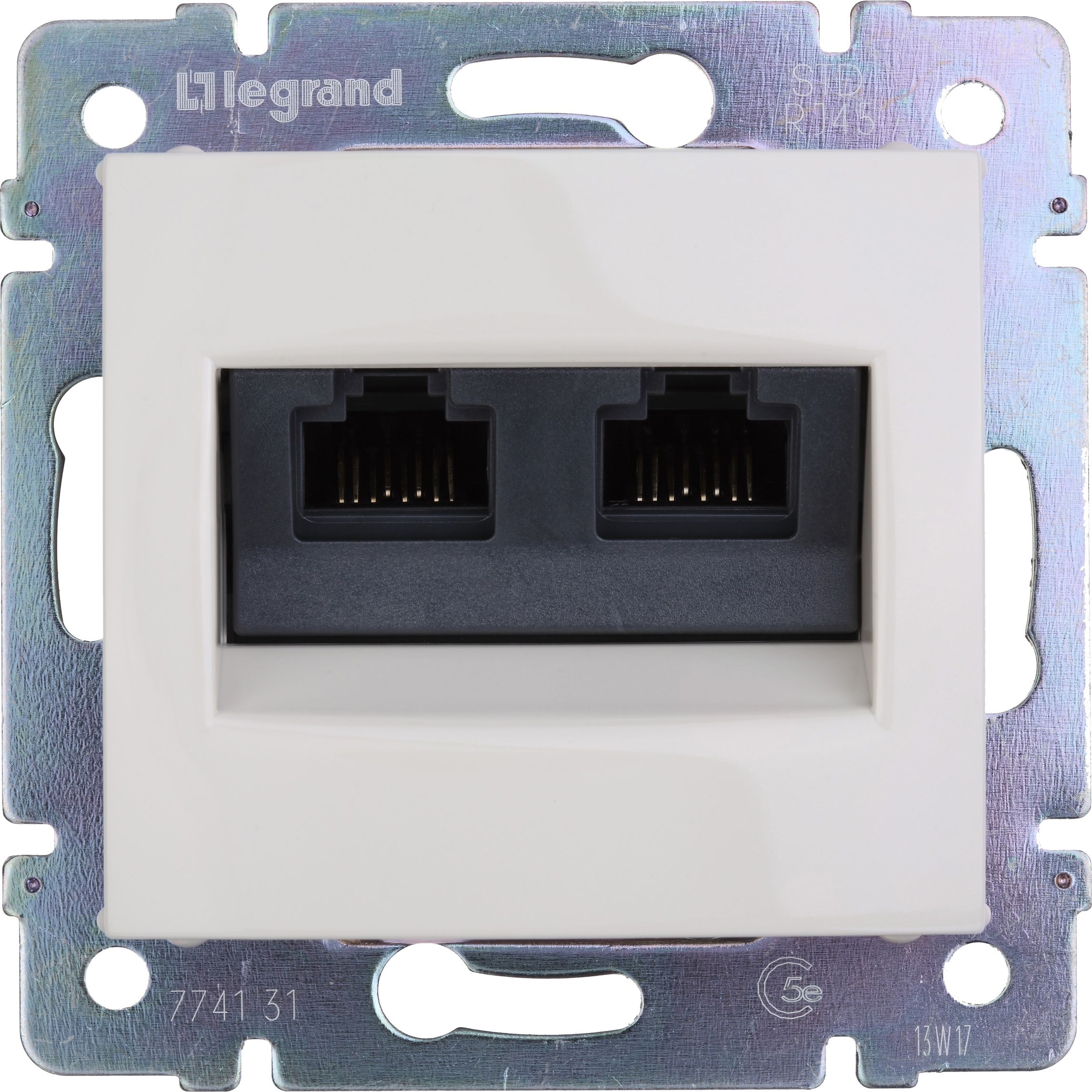 Legrand VALENA Gniazdo telefoniczne kremowe 2xRJ45 5e UTP (774131)