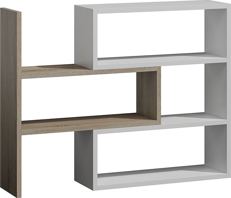 Elior Rozkładany regał Irvan 2X - biały + dąb sonoma