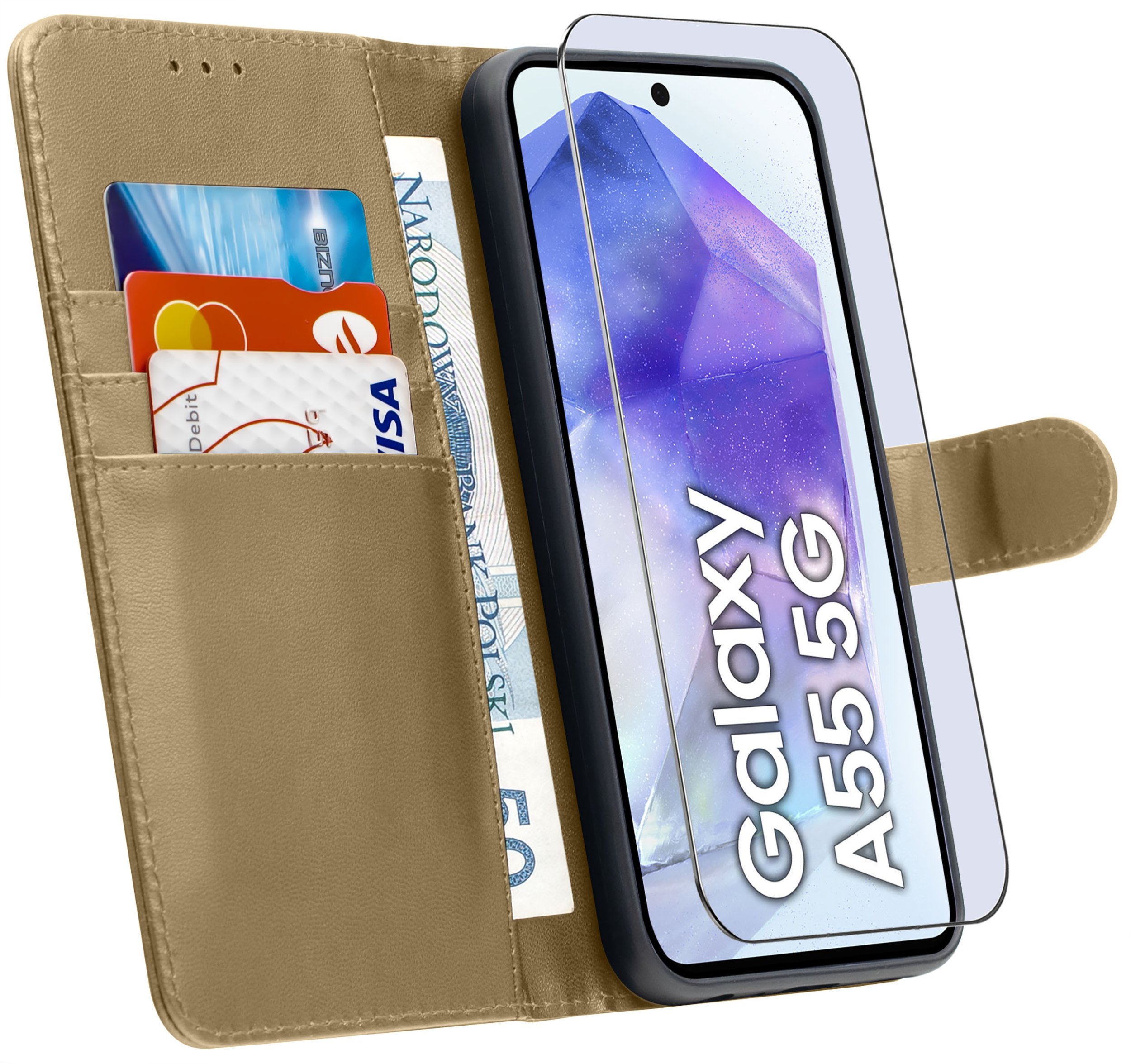 ETUI do Samsung A55 5G | SKÓRZANE PORTFEL BOOK TOKRA CASE CLASSIC + SZKŁO