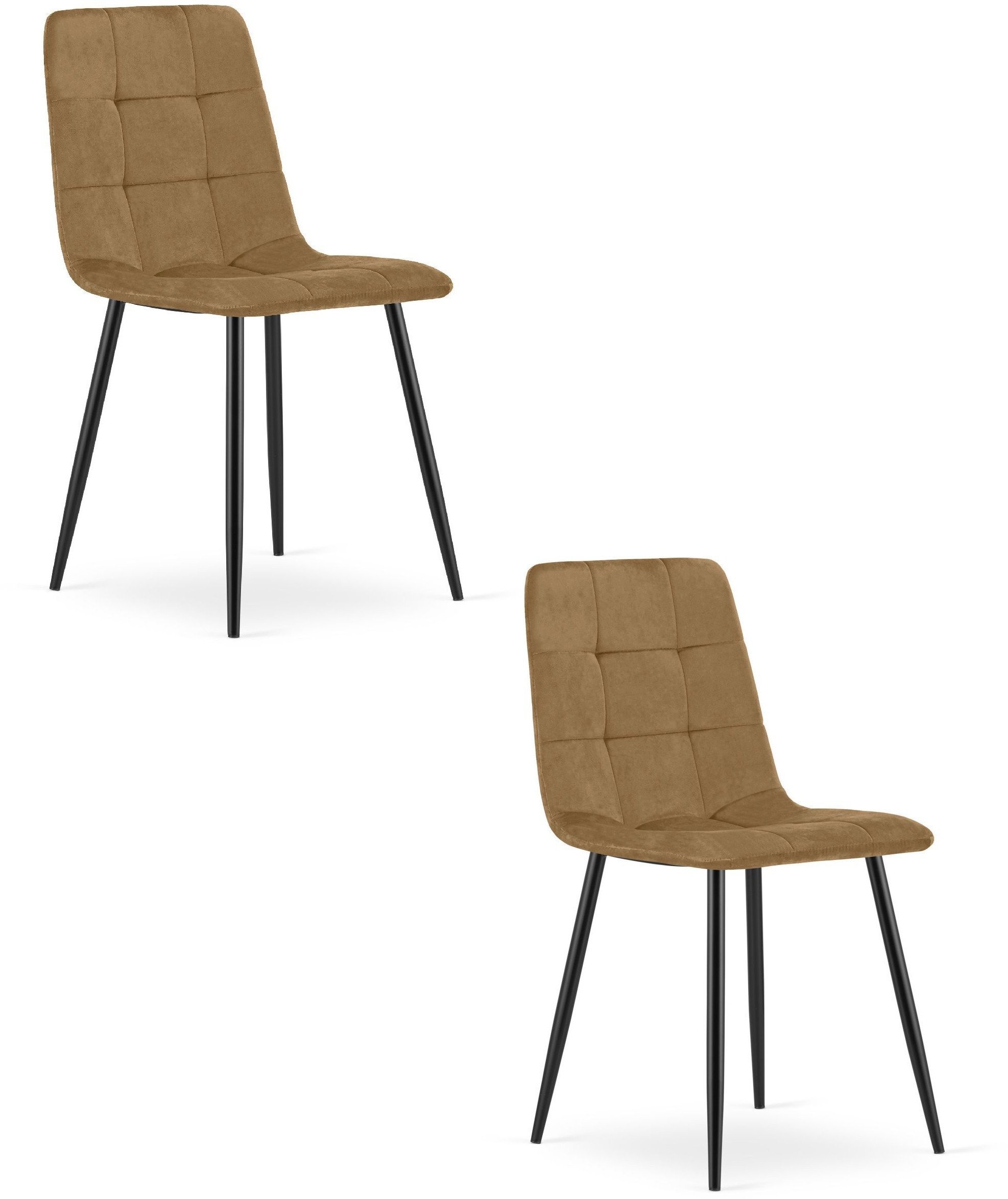 Krzesło KARA - brązowy aksamit / nogi czarne x 2