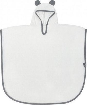 PULP BAMBOO Ponczo bambusowe z kapturkiem i uszkami ecru 70x80cm