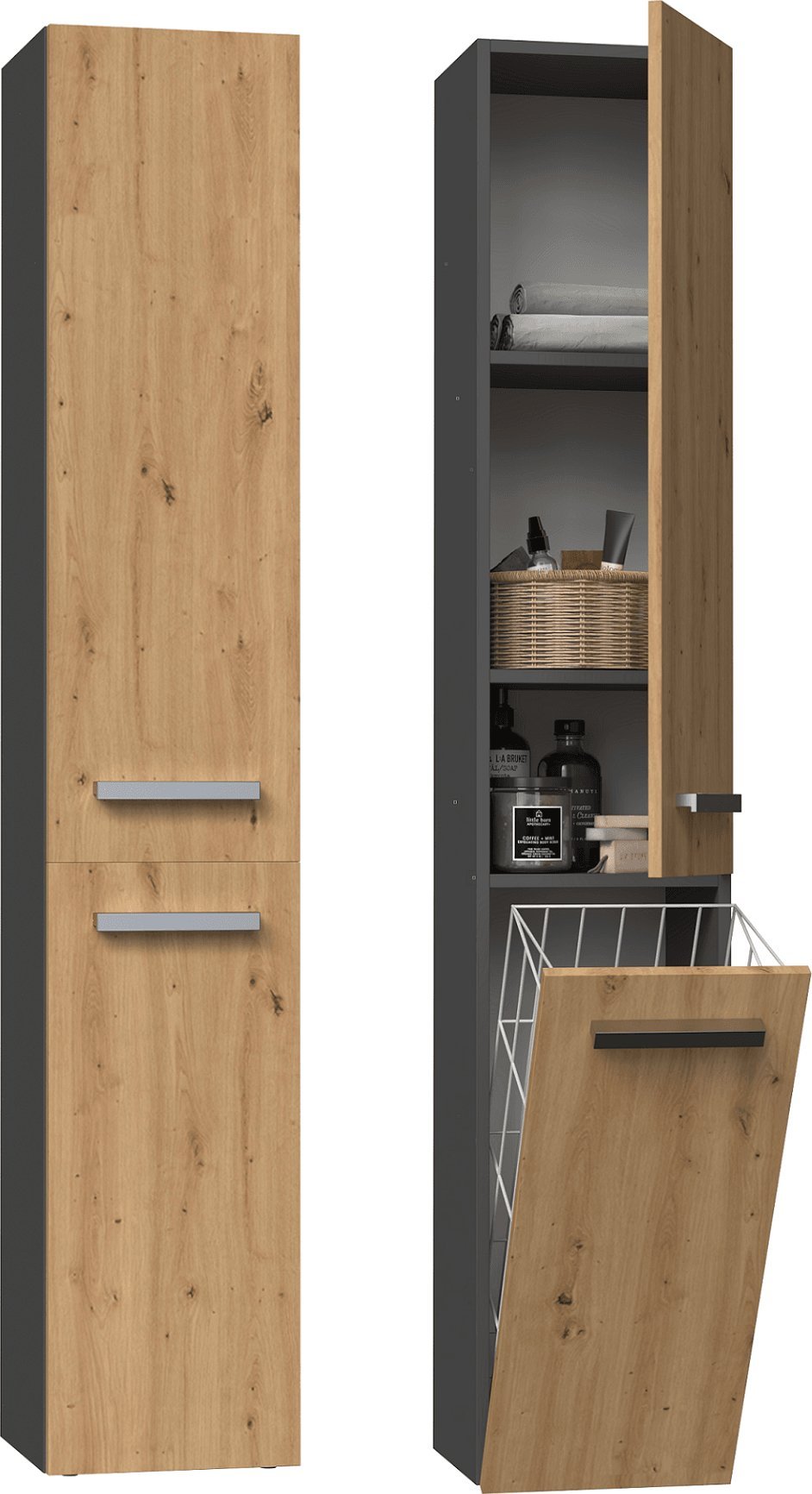 Topeshop Szafka Łazienkowa Regał Słupek NEL IV Dąb Artisan