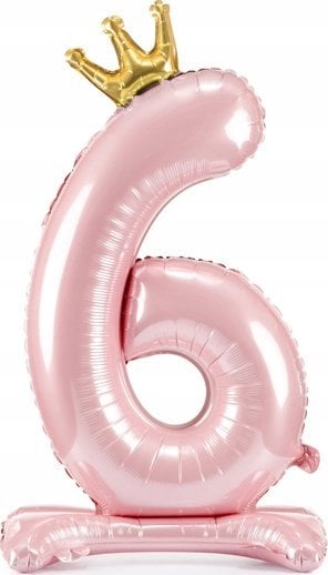 PartyDeco Stoj±cy balon foliowy 6 jasny róż 84cm