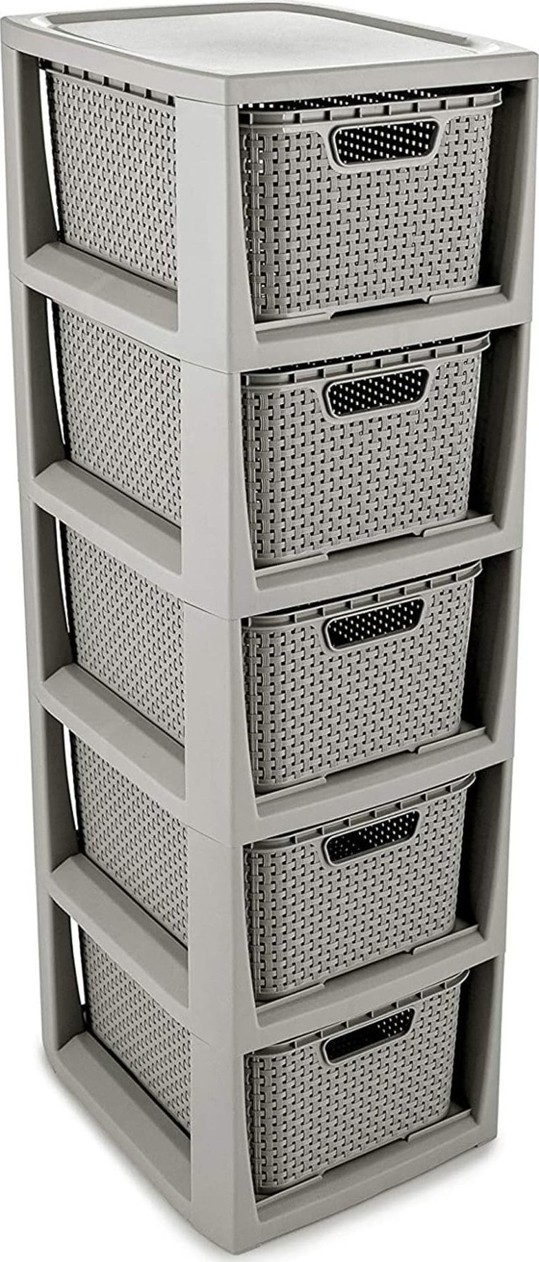 Branq REGAŁ RATTANOWY 5 X 7L - 1728 SZARY