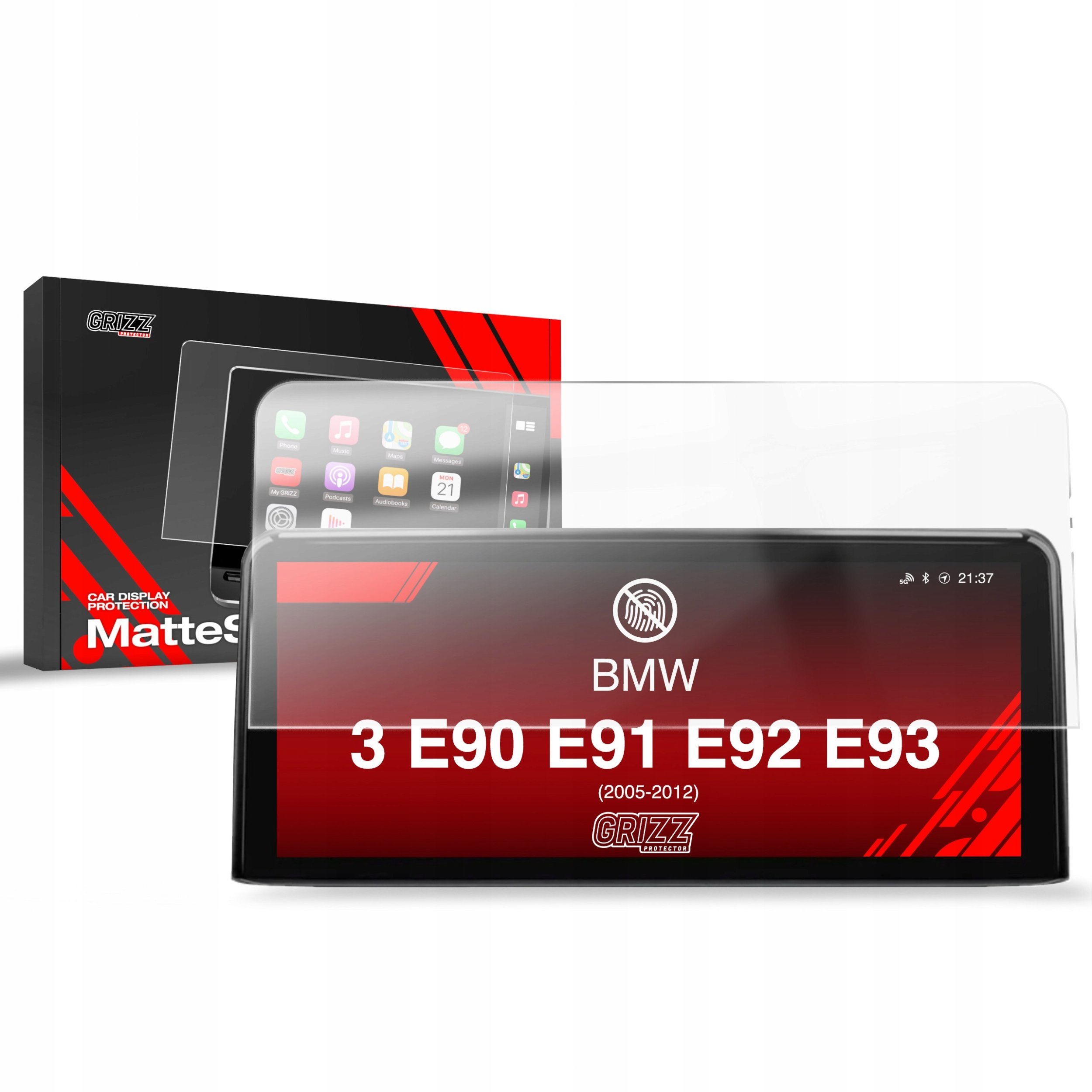 GrizzGlass Folia matowa CarDisplay Protection do BMW 3 E90 E91 E92 E93 Android Radio 10,25" (2005-2012)