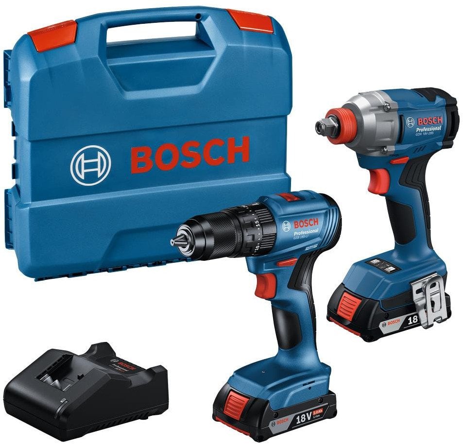 BOSCH ZESTAW COMBO 18V (GDX 18V-285 + GSR 185-LI) 2x2,0Ah L-CASE