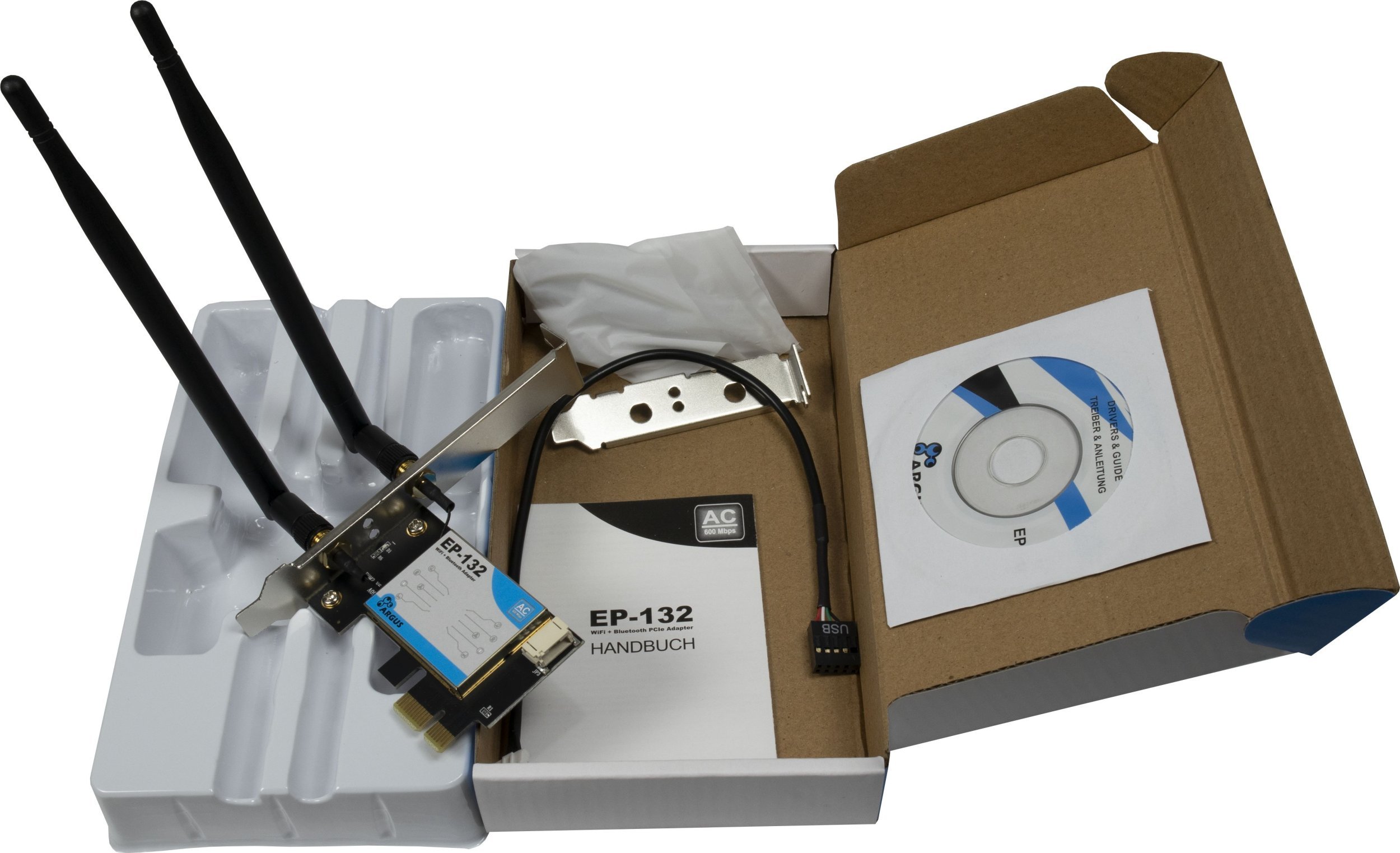 CB Antena Inter-Tech INTER-TECH EP-132 Wi-Fi 5 PCIe Adapter 600Mbps BT 4.2