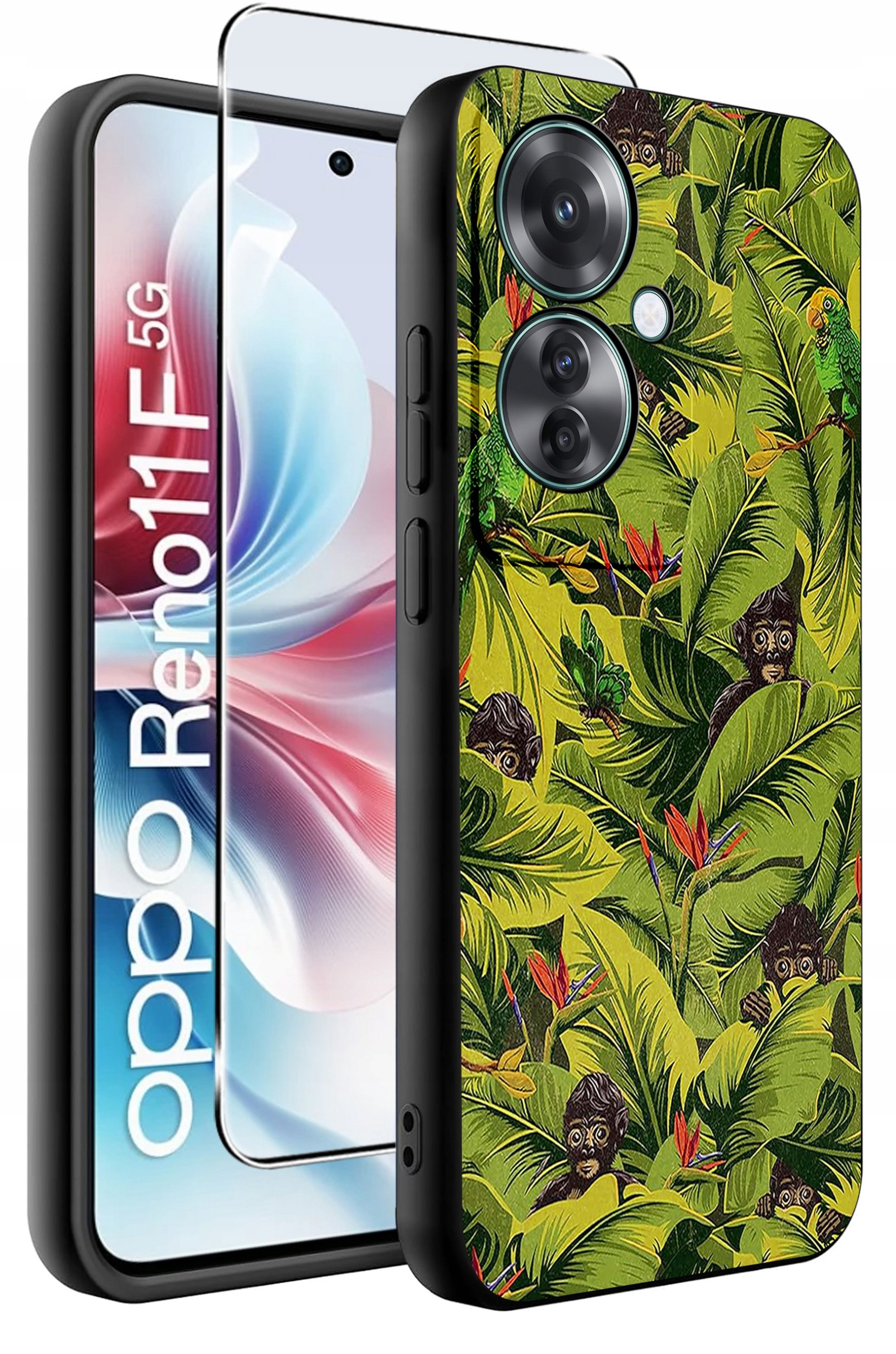ETUI do Oppo Reno11 F 5G WZORY | SILIKONOWE MATT CASE + SZKŁO HARTOWANE 9H