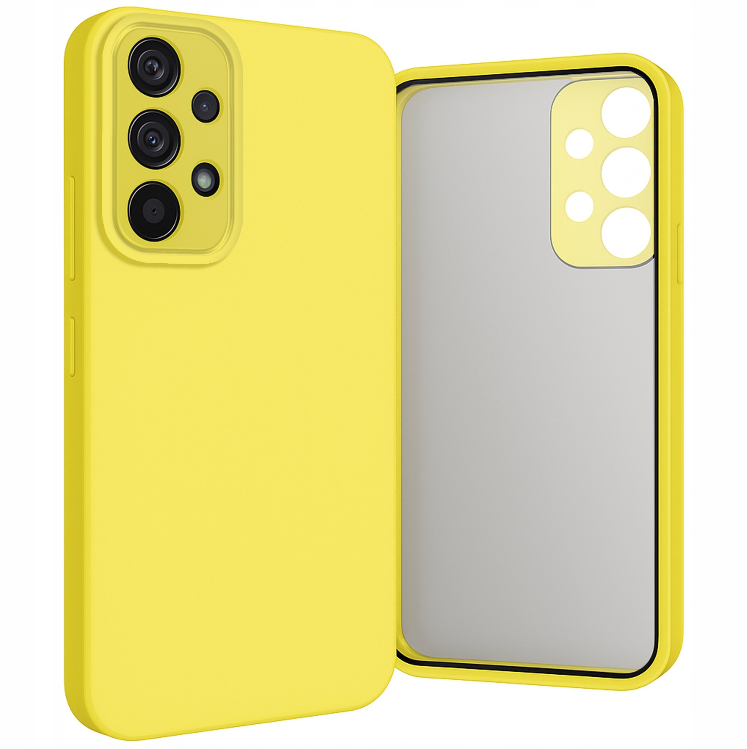 Etui do Galaxy A52 4G / 5G / A52s 4G (Osłona Kamery, Żółte, Plecki) Szkło
