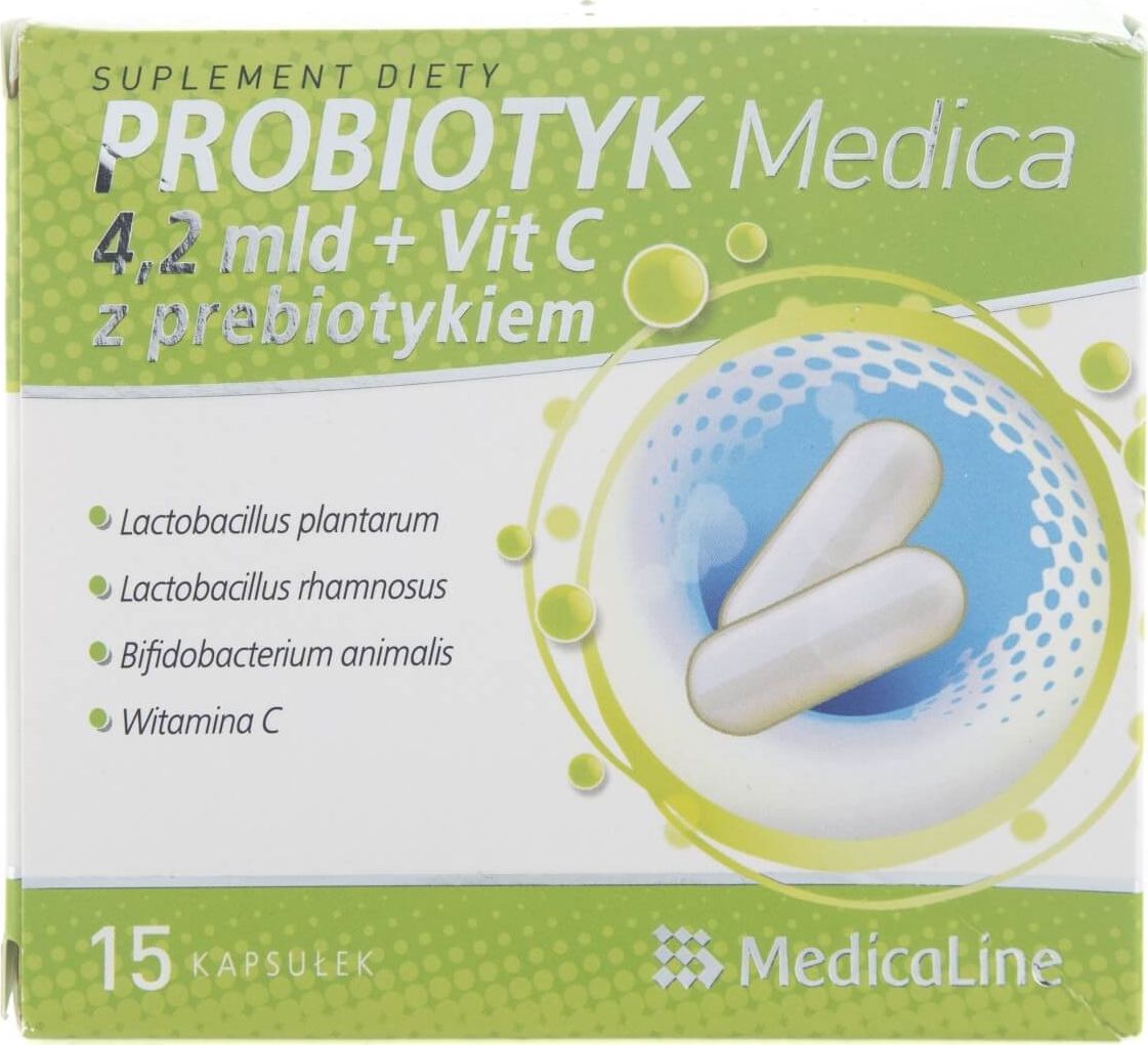 Aliness Medica Probiotyk 4,2 mld + Witamina C z prebiotykiem - 15 kapsułek