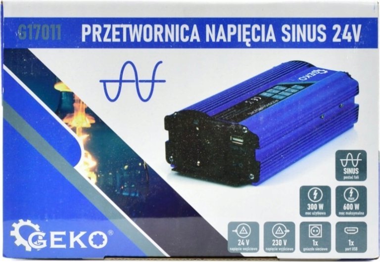 Przetwornica Geko Przetwornica napięcia SINUS 24V/230V 300/600W (16)