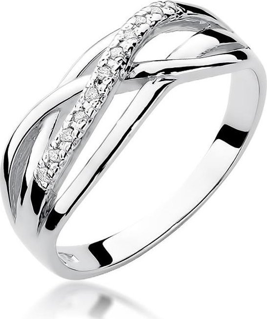 Best Diamonds złoty pierścionek z brylantem 0.10ct 16