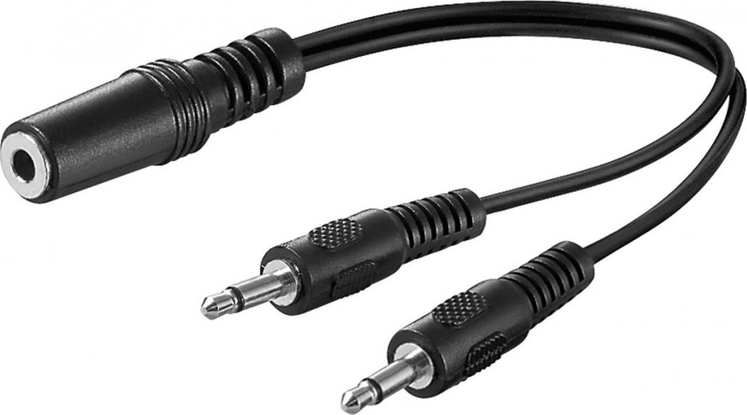 Kabel Goobay Jack 3.5mm - Jack 3.5mm x2 0.2m czarny (50472)