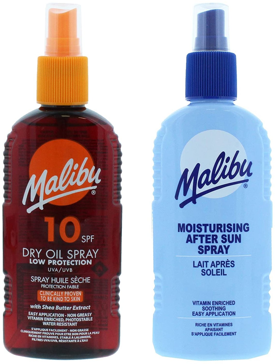 Malibu SPF10 Olejek Brązujący 200ml + Balsam W Sprayu Po Opalaniu 200ml