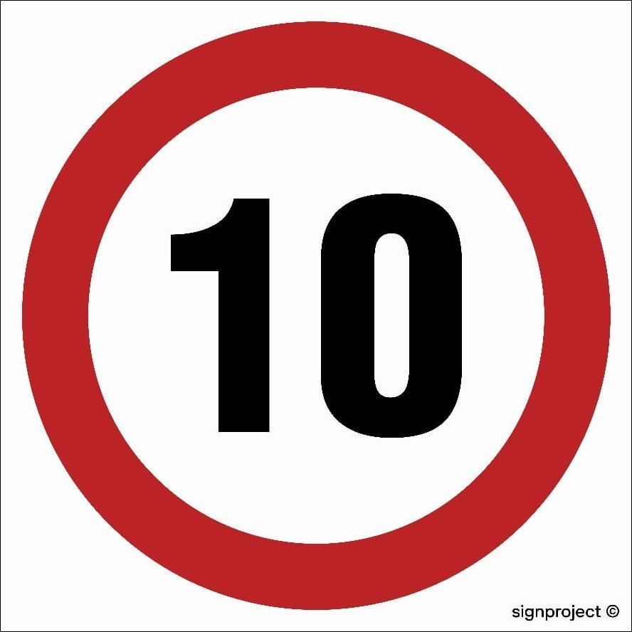 Mój dom Ograniczenie Prędkości 10 Znak Drogowy 30X30 Płyta Libres Polska Sp Sgp-Sa029_300X300_Pn 5904937493681