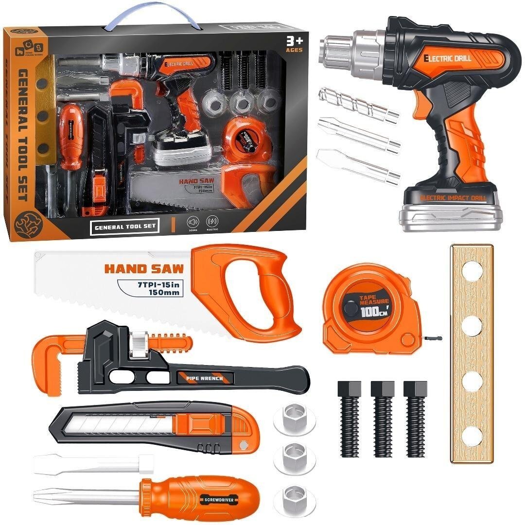 Zestaw narzędzi z wiertarką 17el