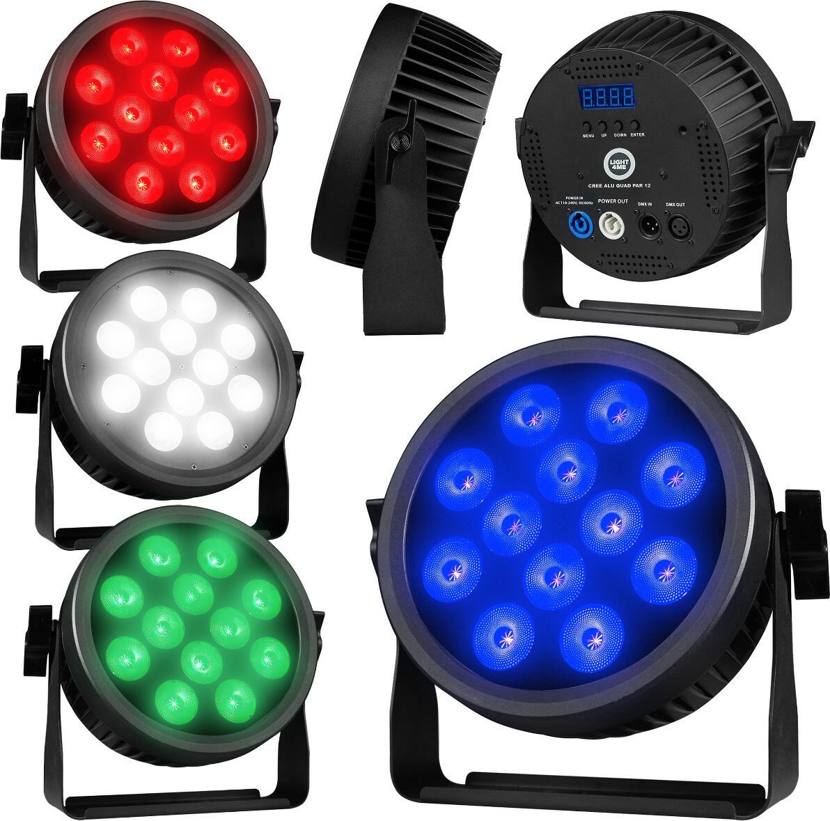 LIGHT4ME CREE ALU QUAD PAR 12 reflektor par oświetlenie efekt świetlny 12x12W RGBW SMD LED 4w1