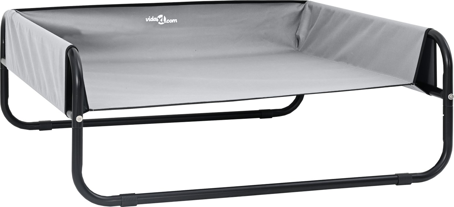 vidaXL Podwyższone legowisko dla psa Jasnoszare S Tkanina Oxford i stal