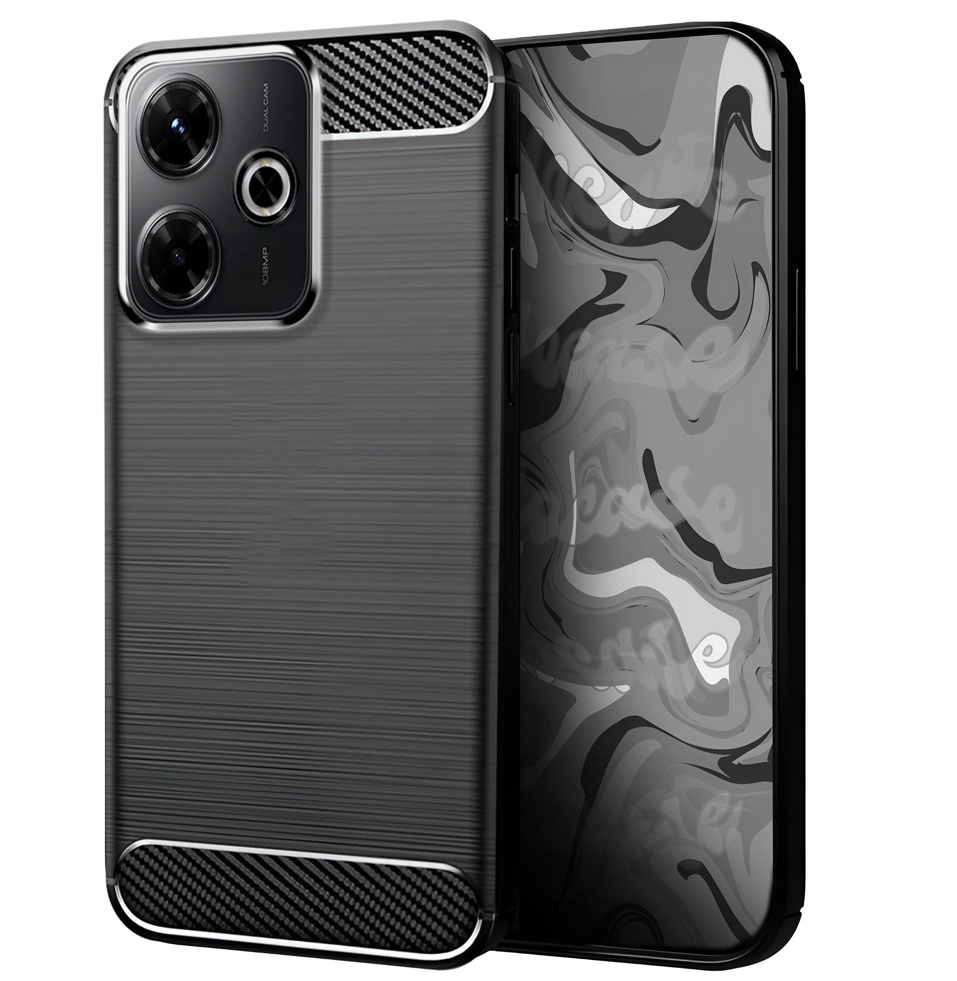 Etui do Xiaomi Redmi 13X (Czarne, Pancerne, Karbonowe, Ochronne, Obudowa)