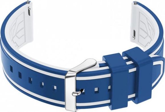 Pacific Pasek gumowy do zegarka U14 - niebieski/biały - 24mm