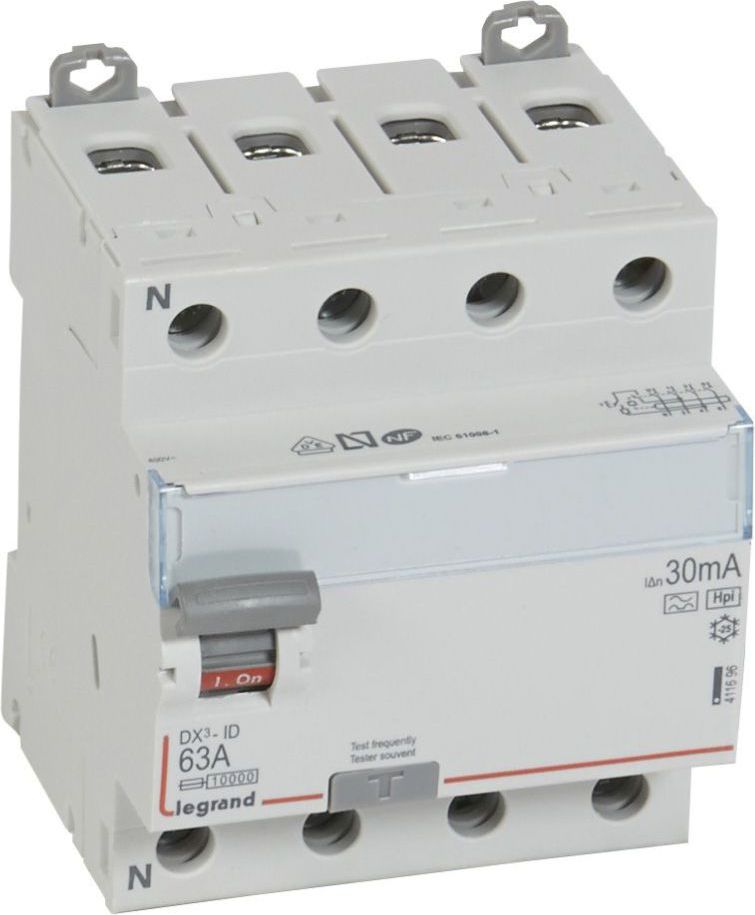 Legrand Wyłącznik różnicowo-prądowy 4P 63A 0,03A typ HPI P304 DX3 (411696)